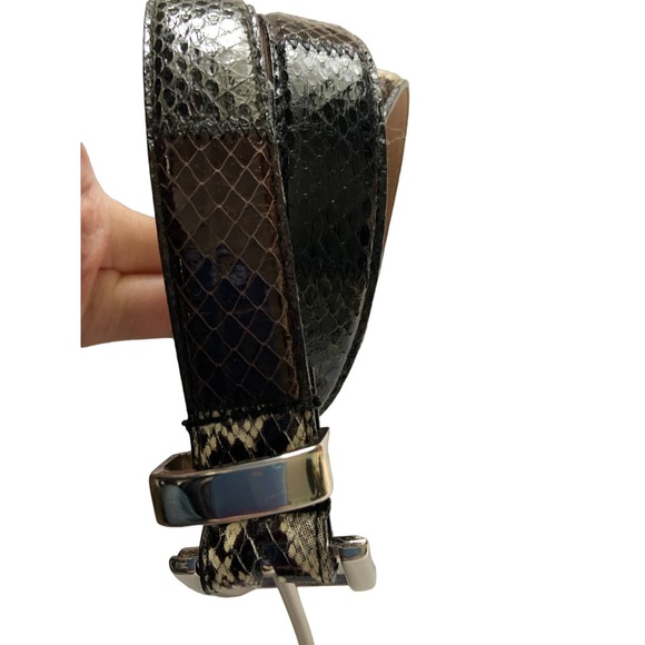 Paul Harris Genuine Snakeskin Black Leather Belt Size M B66